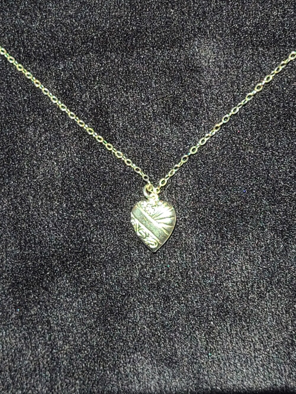 Vintage Sterling Silver Heart Necklace